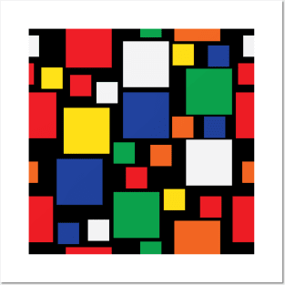 Colorful Squares Pattern (Shaded) Posters and Art